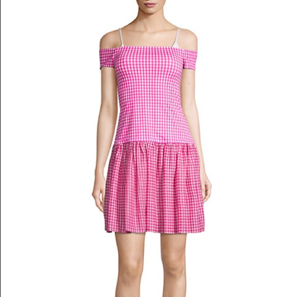 Caroline Constas Dimitra Pink Gingham Dress XS